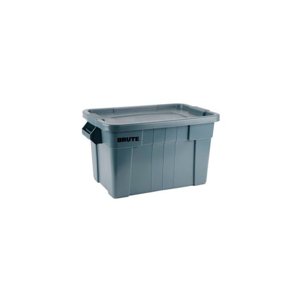 Rubbermaid Commercial Storage Tote W/ Lid, 20 gal, 27-7/8 in L x 17-3/8 in W x 15-1/8 in H, Gray, 6 PK FG9S3100GRAY - main